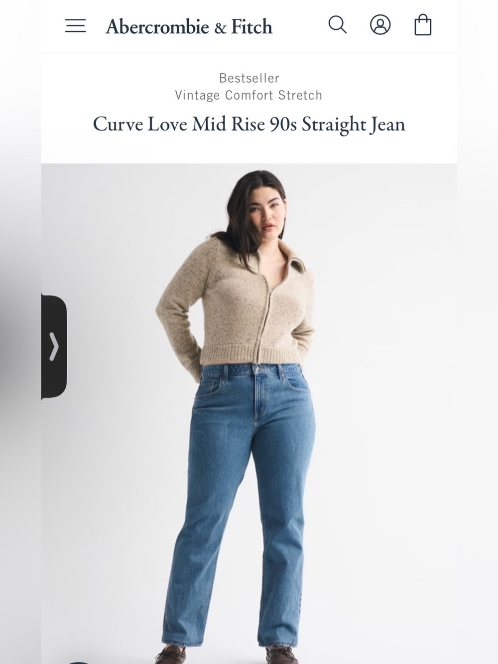Abercrombie & Fitch Curve Love Mid Rise 90s Straight Leg Jeans women’s 32 XLong